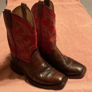 Roper  Double H Brown and Red Western Boots
